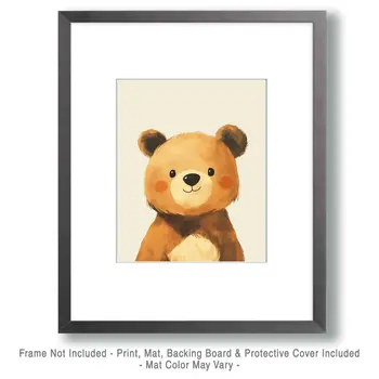 Teddy Bear #1 - Nursery Wall Art Prints - 8"x10" Art Print for 11"x14" Frame