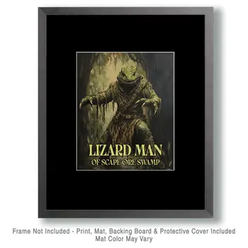 Lizard Man of Scape Ore Swamp - Mythical Beasts Wall Art Prints – 8″x10″ Artwork for 11″x14″ Frame