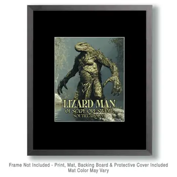 South Carolina Lizard Man of Scape Ore Swamp - Mythical Beasts Wall Art Prints – 8″x10″ Artwork for 11″x14″ Frame