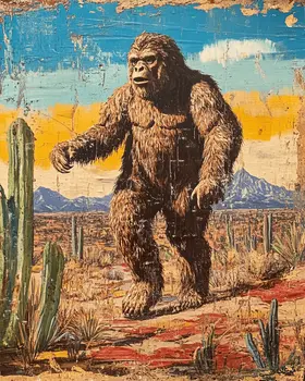 Vintage Style Mogollon Monster - Mythical Beasts Wall Art Prints – 8″x10″ Artwork for 11″x14″ Frame