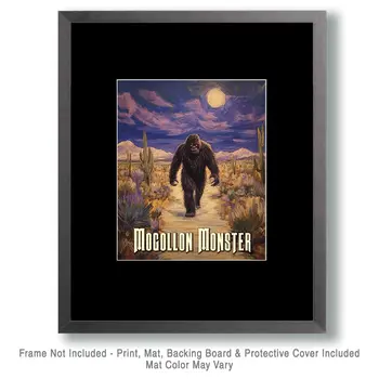 Mogollon Monster Approaching - Mythical Beasts Wall Art Prints – 8″x10″ Artwork for 11″x14″ Frame