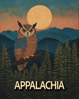 Great Horned Owl - Appalachia Souvenir Wall Art Prints – 8″x10″ Artwork for 11″x14″ Frame