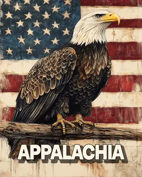 American Bald Eagle - Appalachia Souvenir Wall Art Prints – 8″x10″ Artwork for 11″x14″ Frame