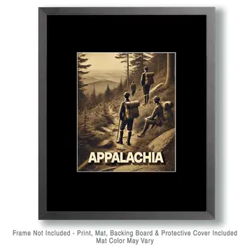 Long Hike - Appalachia Souvenir Wall Art Prints – 8″x10″ Artwork for 11″x14″ Frame