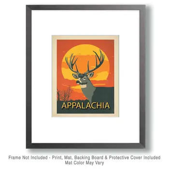 Big Buck Deer - Appalachia Souvenir Wall Art Prints – 8″x10″ Artwork for 11″x14″ Frame