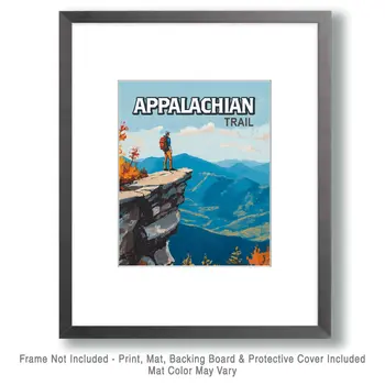 Overlook - Appalachia Trail Souvenir Wall Art Prints – 8″x10″ Artwork for 11″x14″ Frame