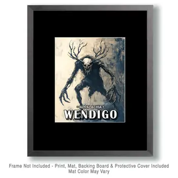 Wendigo Monster - Appalachia Souvenir Wall Art Prints – 8″x10″ Artwork for 11″x14″ Frame