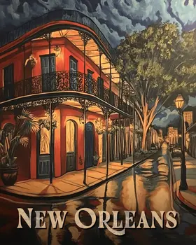 Nawlins Neighborhood - New Orleans Souvenir Wall Art Prints – 8″x10″ Artwork for 11″x14″ Frame