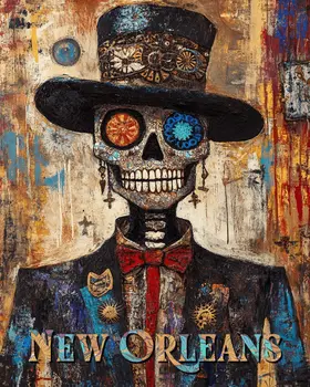 Voodoo Mayor - New Orleans Souvenir Wall Art Prints – 8″x10″ Artwork for 11″x14″ Frame
