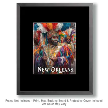 Mardi Gras Pomp - New Orleans Souvenir Wall Art Prints – 8″x10″ Artwork for 11″x14″ Frame