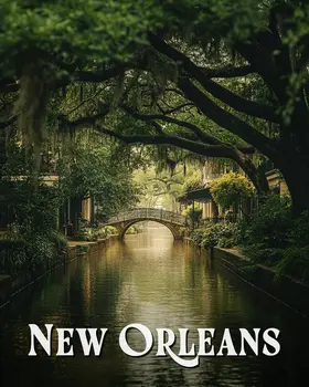 Evening Bridge - New Orleans Souvenir Wall Art Prints – 8″x10″ Artwork for 11″x14″ Frame