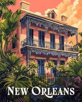 Creole Style Home - New Orleans Souvenir Wall Art Prints – 8″x10″ Artwork for 11″x14″ Frame