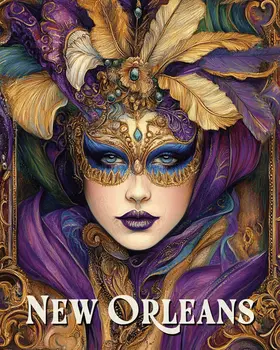Mardi Gras Lady - New Orleans Souvenir Wall Art Prints – 8″x10″ Artwork for 11″x14″ Frame