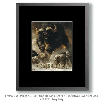 Ozark Howler Wolves Encounter Art - Mythical Beasts Wall Art Prints – 8″x10″ Artwork for 11″x14″ Frame