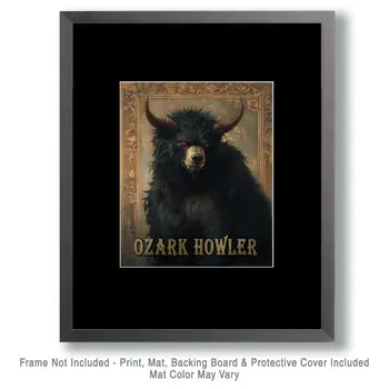 Ozark Howler Portrait - Mythical Beasts Wall Art Prints – 8″x10″ Artwork for 11″x14″ Frame