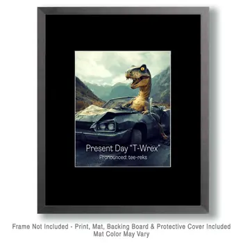T-Wrex - Dinosaur Wall Art Prints - 8"x10" Art Print for 11"x14" Frame