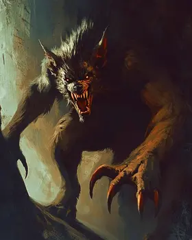 Louisiana Rougarou - Mythical Beasts Wall Art Prints – 8″x10″ Artwork for 11″x14″ Frame