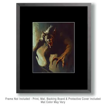 Louisiana Rougarou - Mythical Beasts Wall Art Prints – 8″x10″ Artwork for 11″x14″ Frame