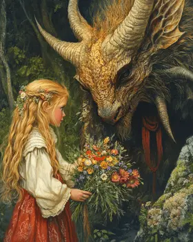 Bouquet for Rougarou - Mythical Beasts Wall Art Prints – 8″x10″ Artwork for 11″x14″ Frame