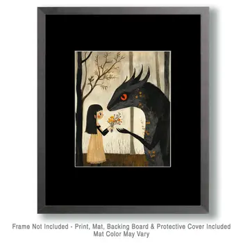 Flowers for Rougarou - Mythical Beasts Wall Art Prints – 8″x10″ Artwork for 11″x14″ Frame