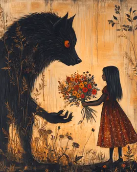 A Present for Rougarou - Mythical Beasts Wall Art Prints – 8″x10″ Artwork for 11″x14″ Frame