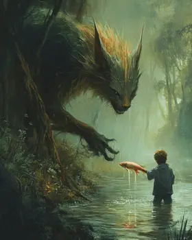 A Gift for Rougarou - Mythical Beasts Wall Art Prints – 8″x10″ Artwork for 11″x14″ Frame