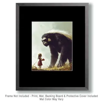 A Gift for the Everglades Skunk Ape - Mythical Beasts Wall Art Prints – 8″x10″ Artwork for 11″x14″ Frame