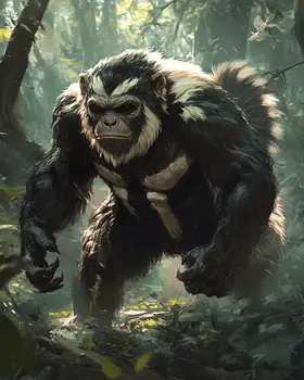 Large Everglades Skunk Ape - Mythical Beasts Wall Art Prints – 8″x10″ Artwork for 11″x14″ Frame