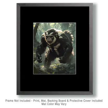 Large Everglades Skunk Ape - Mythical Beasts Wall Art Prints – 8″x10″ Artwork for 11″x14″ Frame