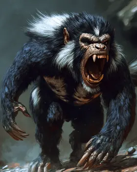 Rampaging Everglades Skunk Ape - Mythical Beasts Wall Art Prints – 8″x10″ Artwork for 11″x14″ Frame