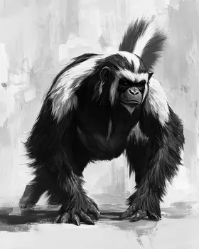 Florida Skunk Ape - Mythical Beasts Wall Art Prints – 8″x10″ Artwork for 11″x14″ Frame