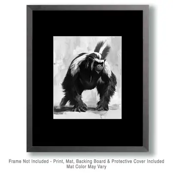 Florida Skunk Ape - Mythical Beasts Wall Art Prints – 8″x10″ Artwork for 11″x14″ Frame