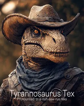 Tyrannosaurus Tex - Dinosaur Wall Art Prints - 8"x10" Art Print for 11"x14" Frame