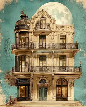 Vintage Architecture Prints #9 Wall Art - 8"x10" Art Print for 11"x14" Frame