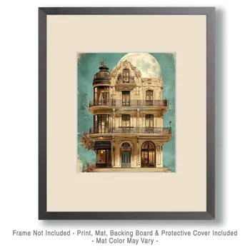 Vintage Architecture Prints #9 Wall Art - 8"x10" Art Print for 11"x14" Frame