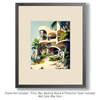 Vintage Architecture Prints #10 Wall Art - 8"x10" Art Print for 11"x14" Frame