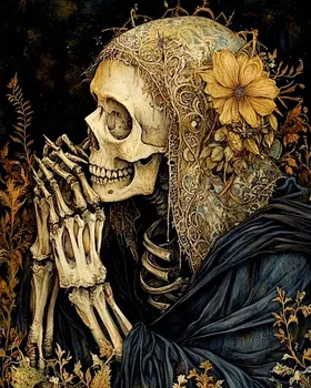 Praying Skeleton - Vintage Art Prints - 8"x10" Art Print for 11"x14" Frame
