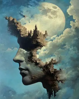 Head in the Clouds - Vintage Art Prints - 8"x10" Art Print for 11"x14" Frame