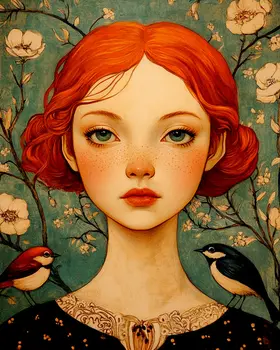 Nouveau Woman - Vintage Art Prints - 8"x10" Art Print for 11"x14" Frame