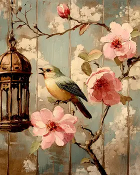 Songbird - Vintage Art Prints - 8"x10" Art Print for 11"x14" Frame