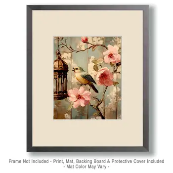 Songbird - Vintage Art Prints - 8"x10" Art Print for 11"x14" Frame