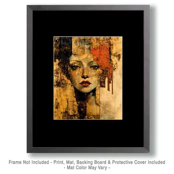 Grunge Lady - Vintage Art Prints - 8"x10" Art Print for 11"x14" Frame