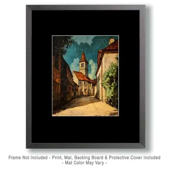 Tuscan Street - Vintage Art Prints - 8"x10" Art Print for 11"x14" Frame