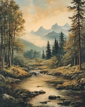 Antique Landscape - Vintage Art Prints - 8"x10" Art Print for 11"x14" Frame