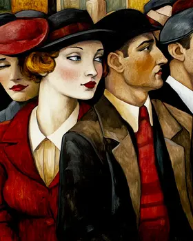 20's Crowd - Vintage Art Prints - 8"x10" Art Print for 11"x14" Frame