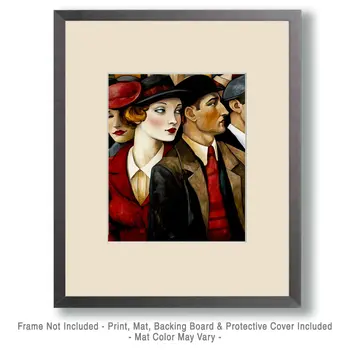20's Crowd - Vintage Art Prints - 8"x10" Art Print for 11"x14" Frame