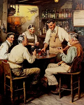Tavern Scene - Vintage Art Prints - 8"x10" Art Print for 11"x14" Frame
