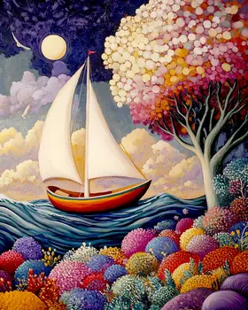 Dream Boat - Vintage Art Prints - 8"x10" Art Print for 11"x14" Frame