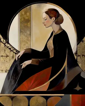 Deco Lady - Vintage Art Prints - 8"x10" Art Print for 11"x14" Frame
