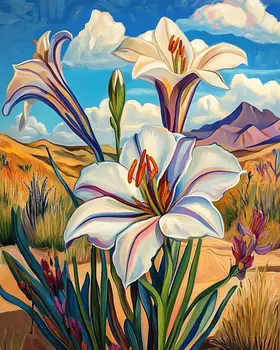 Blooms in the Desert - Southwestern Home Decor Wall Art Prints – 8″x10″ Artwork for 11″x14″ Frame